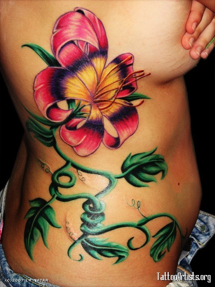tattoo ideas for girls on side. Beautiful Side Flower Tattoo